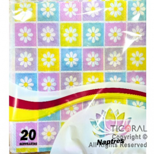 SERVILLETA FLORES 33X33 x 20